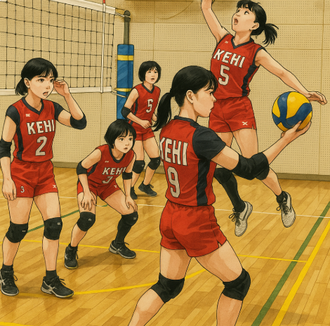 敦賀気比高等学校女子バレーボール部はインターハイ予選にて、6月5日（木）予選リーグを突破し、決勝トーナメントに進出しました。